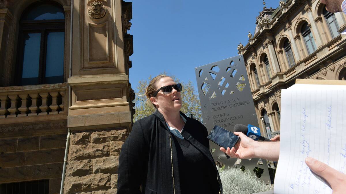 Detective Senior Constable Erin Ross speaks about the arson investigation. Picture: DARREN HOWE