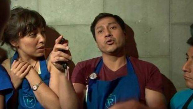 Workers describe attackers in their restaurant.  Photo: BBC