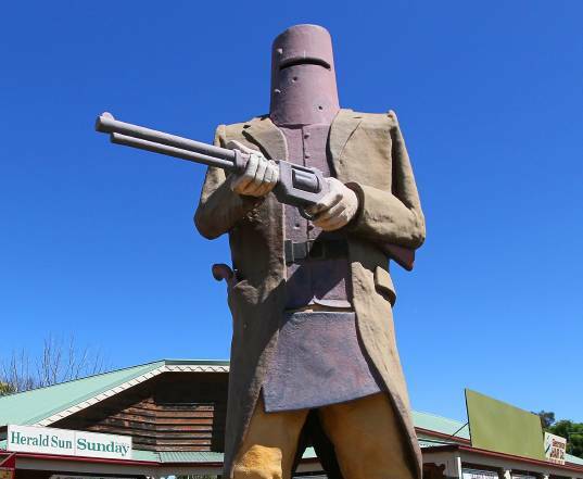 Tourist drawcard or glorifying a killer: The giant Ned Kelly statue at Glenrowan should be pulled down, a descendant of one of his victims believes.
