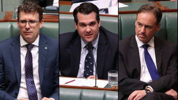 Alan Tudge, Michael Sukkar and Greg Hunt could be charged with contempt of court. Photo: Andrew Meares