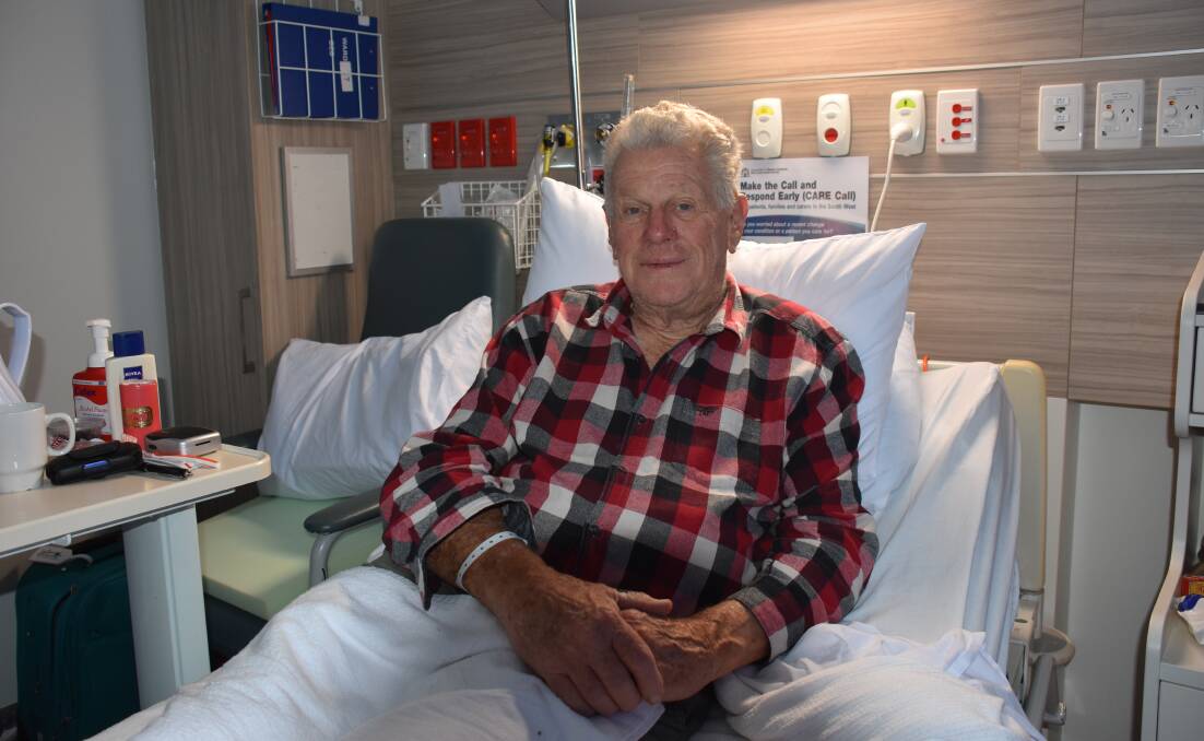 Busselton resident Percy Wild is recovering in hospital with a broken leg after he was knocked off his bike by a dog off its leash.