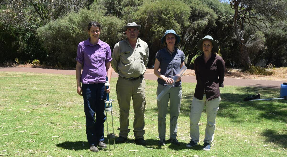 Department of Water environmental chemist Svenja Tulipia, environmental chemist Svenja Tulipia, senior environmental officer Linda Kalnejais and senior natural mineral resource management officer Kirrilly Hastings.