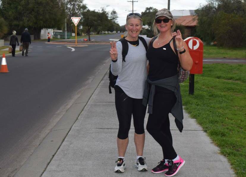 Deb O'Brien and Kaye Ryan in last year's Chevron City to Surf for Activ.