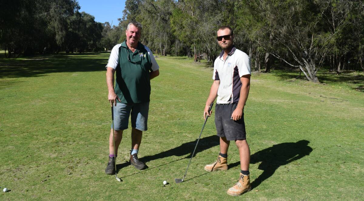 Broadwater Par 3 Golf Course owner Paul Tas and Busselton tradesman Kasey Williamson who organised a golf day for tradies who are doing it tough at the moment.