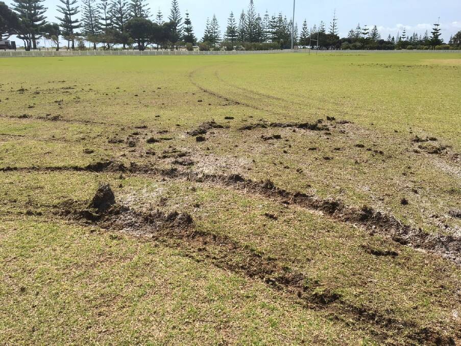 Vandals tore through Barnard Park over the weekend causing damage to the sports ground. Images from Facebook.