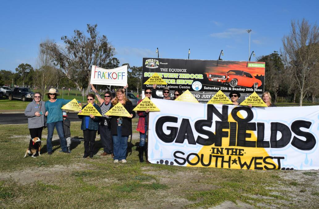 Busselton residents join a nationwide protest as part of the Lock the Gate #Water4Life campaign.