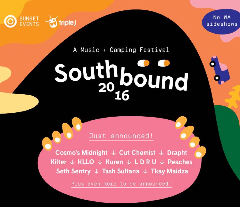 More Southbound artists have been revealed this week. They include Cosmo's Midnight, L D R U, Seth Sentry, Tash Sultana and Peaches. Photo supplied.