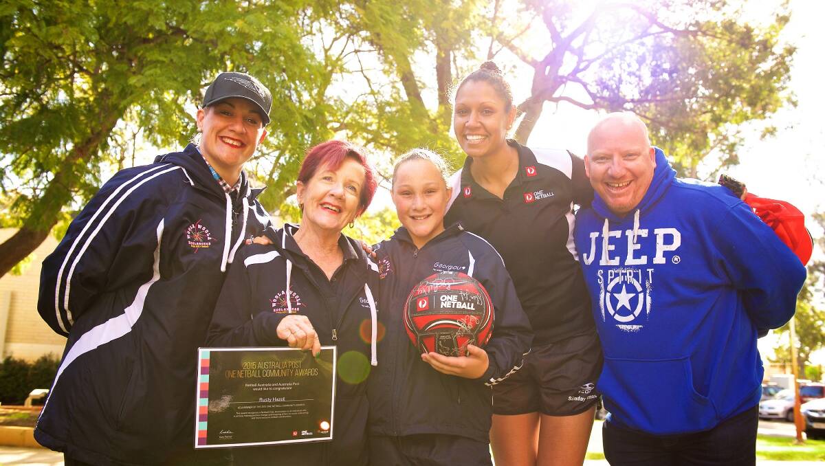 One of the 2015 Australia Post One Netball Community Awards winners Rusty Hazel, who was nominated for supporting the Aboriginal and Torres Strait Islander netball community through the Woola Woola Koolangkas in Balga..