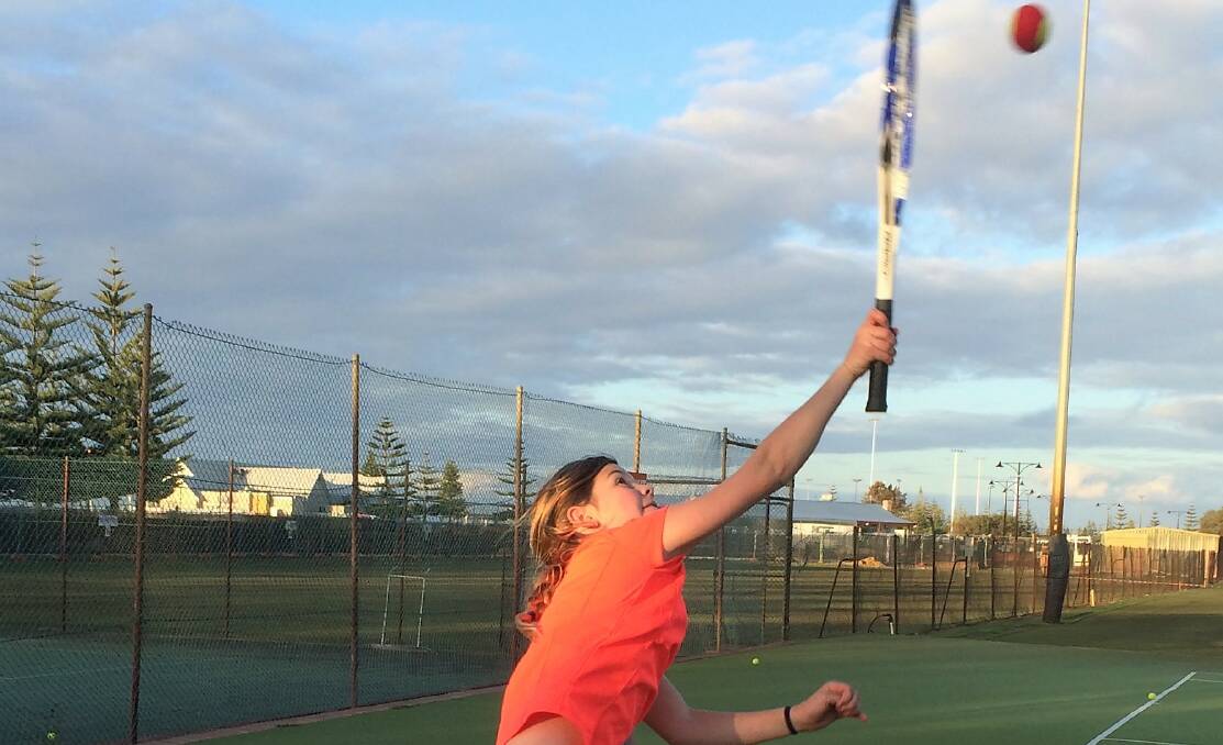 Jocelyn, new to tennis, was able to serve from the baseline by the end of the session. 