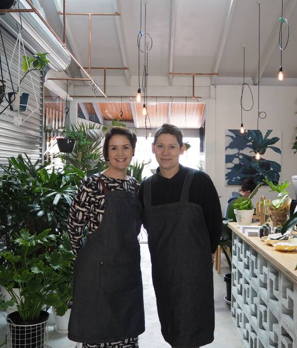 Holly Gilbert and Jill Edmonds in the new LeafLove Plant Studio and Store, which is located next to Coco's Thai and in front of MONO. Photos by Lily Yeang. 
