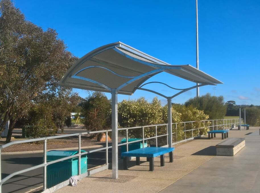 One of the new shelters installed at the Dunsborough Skate Park earlier this month. Another is planned to be put up soon, just in time for summer. Photo supplied.