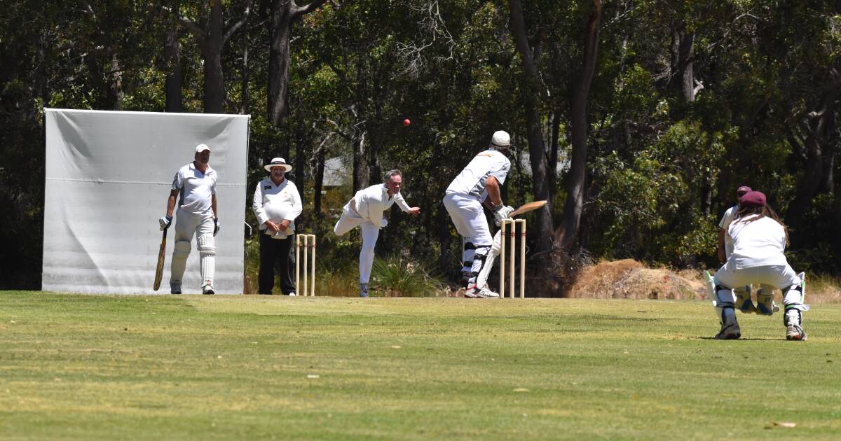 Clash: Vasse and Cowaramup cricket clubs battled it out in the inaugural Hallyburton Cup which raised more than $3000 for brain cancer research. Photo: James Bunting