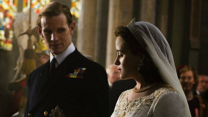 Matt Smith as Prince Philip and Claire Foyas Queen Elizabeth II in <i>The Crown</i>. Photo: Alex Bailey/Netflix