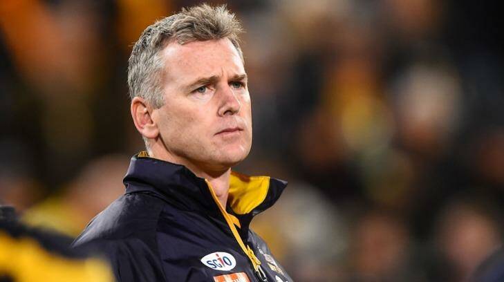 Adam Simpson has extended his coaching contract with the West Coast Eagles.  Photo: Daniel Carson