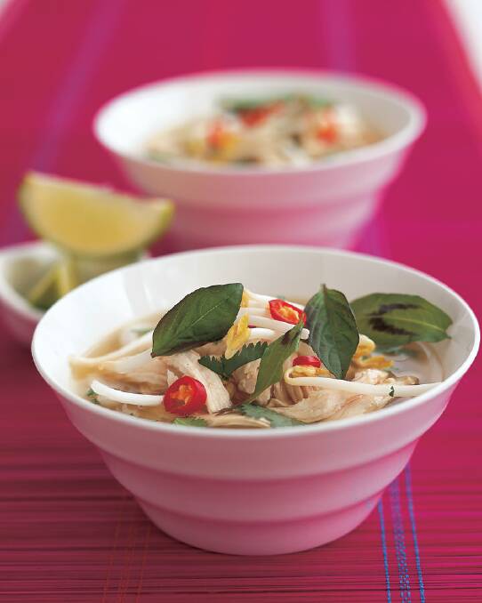 Chicken pho <a href="http://www.goodfood.com.au/good-food/cook/recipe/chicken-pho-20131030-2wgth.html"><b>(recipe here).</b></a>