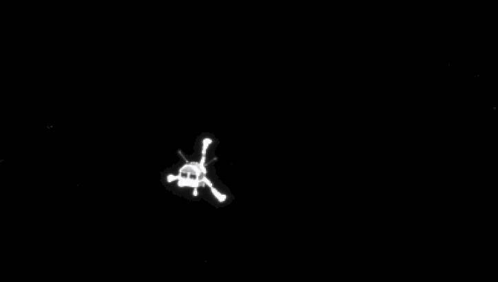 Into the darkness: The view from Rosetta as the Philae lander is released. Photo: ESA