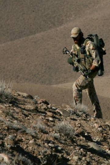 Soldiers of the Special Operations Task Group patrol in Oruzgan Province of Afghanistan.