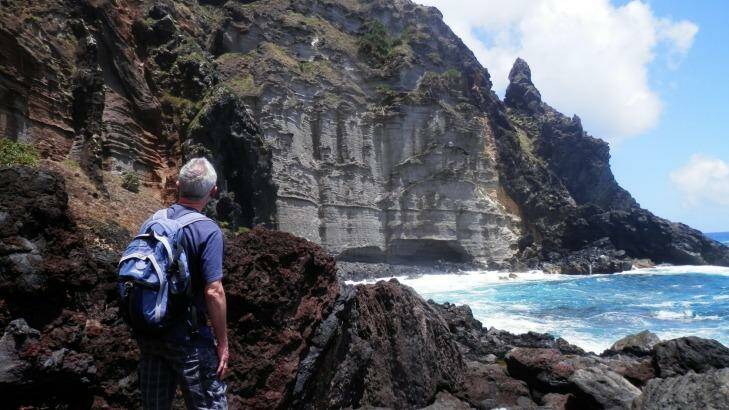 Pitcairn Island has a wild and picturesque coastline that's accessed by daunting scrambles along lava rock. Photo: Craig Tansley