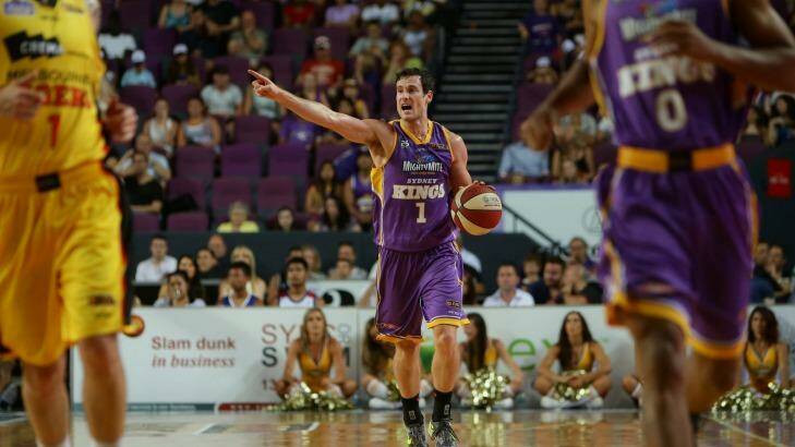 Purple patch: Captain Ben Madgen issues his orders at the Sydney Entertainment Centre. Photo: Wolter Peeters