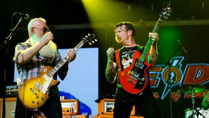Rocking on ... Eagles of Death Metal, on the stage at Bluesfest in Byron Bay in March.  Photo: Edwina Pickles