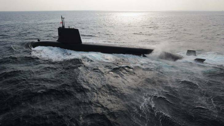 Considered by Australia: A Japanese diesel-electric Soryu submarine. Photo: Reuters/Japan Maritime Self-Defence Forces