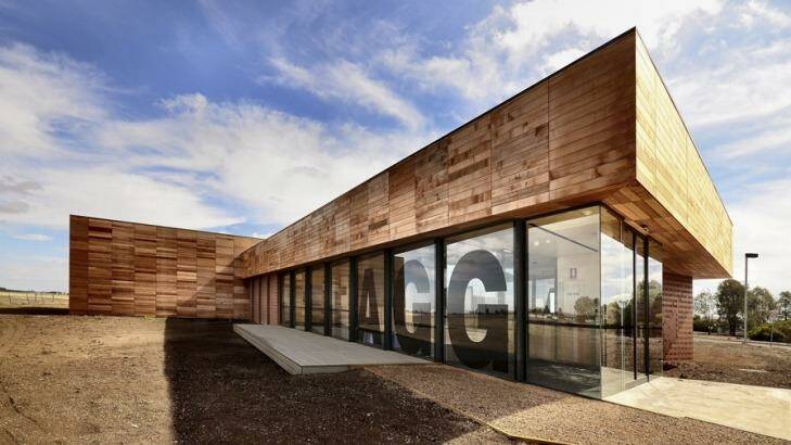 The Australian Grains Genebank building at Horsham has a metal core and a timber skin.