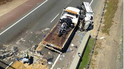 Asbestos truck crash Photo: Nine News