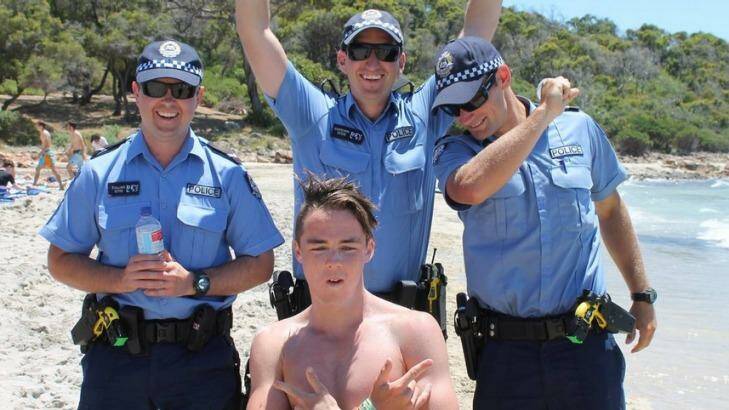 A 2013 Dunsborough leaver catches up with the boys in blue. Photo: Tasha Campbell