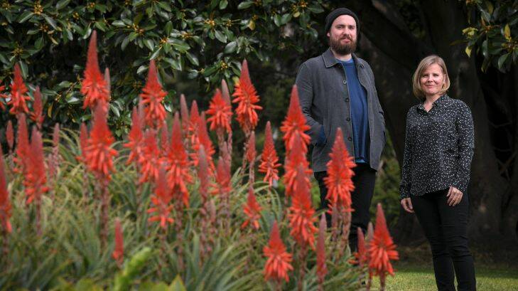 Melbourne poets Maria Takolander and Ryan Prehn have written pieces inspired by the flora at the Royal Botanical Gardens. 22 August 2017. The Age Arts. Photo: Eddie Jim.