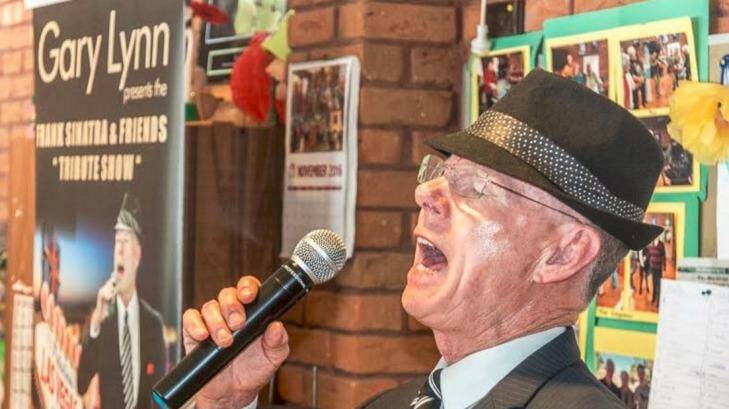 Performer Gary Lynn croons out an old Frank Sinatra classic.   Photo: David Allan-Petale