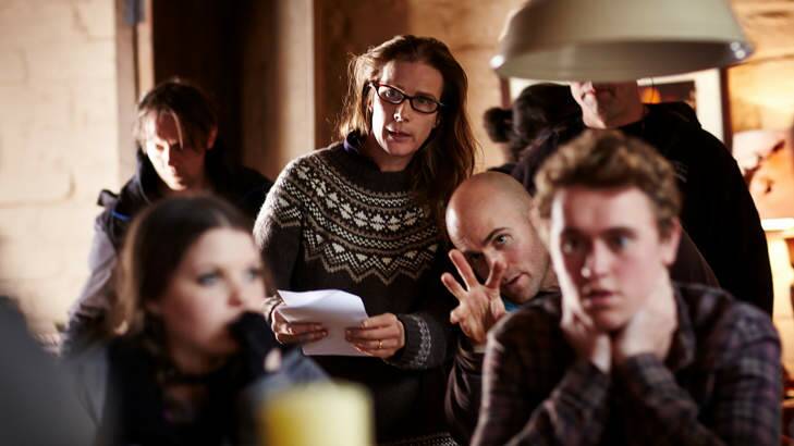 Rachel Griffiths on set directing <i>Nowhere Boys</i> season two.