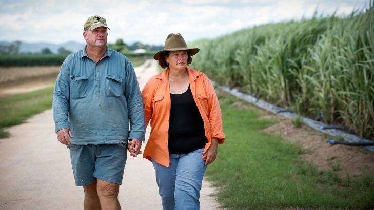 Paula Langdon and her husband Bryan on their farm. Photo: Michael Chambers