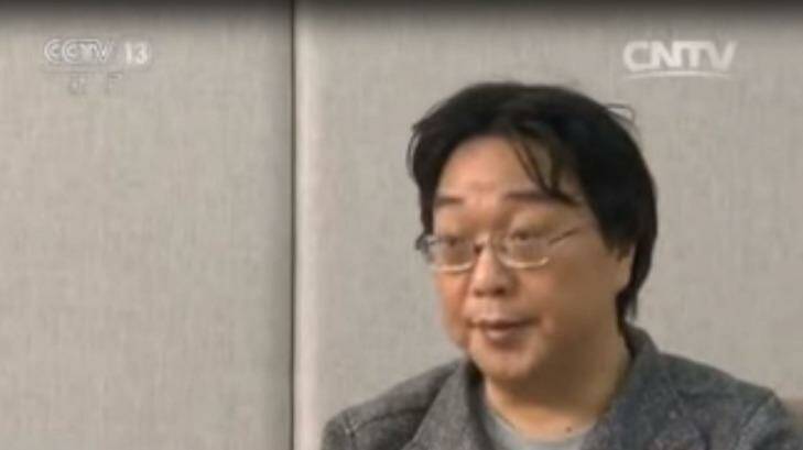 Chinese-born book publisher Gui Minhai appeared on Chinese TV saying he surrendered to police over a fatal drink driving incident.  Photo:  Supplied