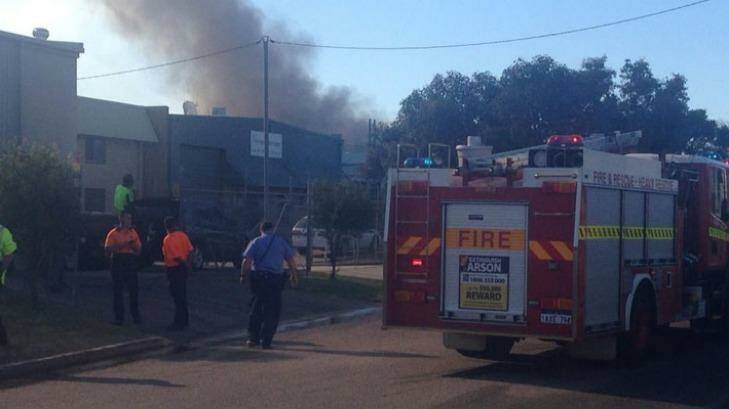 Smoke has been billowing from the factory since around 1.30pm Photo: Seven News