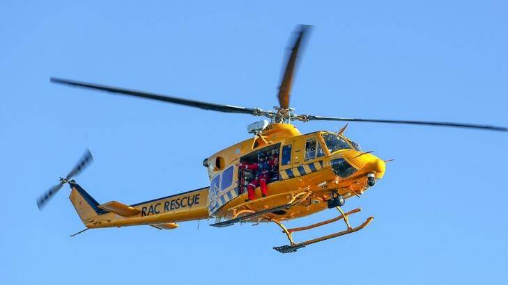 The RAC Rescue Helicopter was sent to Boranup, south of Margaret River, to airlift a snake-bite victim to hospital. Photo: Mathew Hayes 