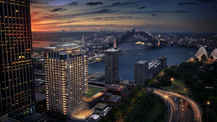 Artist impression of the new-look InterContinental Hotel, Sydney. Photo: Supplied