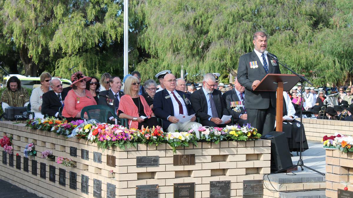 Hundreds filled the streets of the Busselton CBD on Friday morning for the Anzac Day march from the foreshore to Memorial Park. Photo: Tasha Campbell/Busselton-Dunsborough Mail.