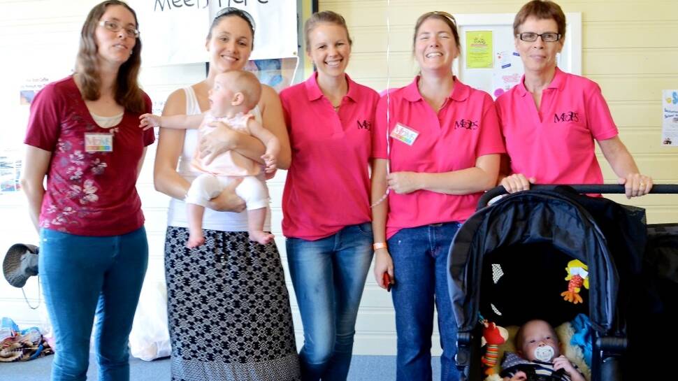Merredin Mothers of Preschoolers member mums and bubs at the indoor playground, the coolest place at the show. Photo: Megan Simmonds.