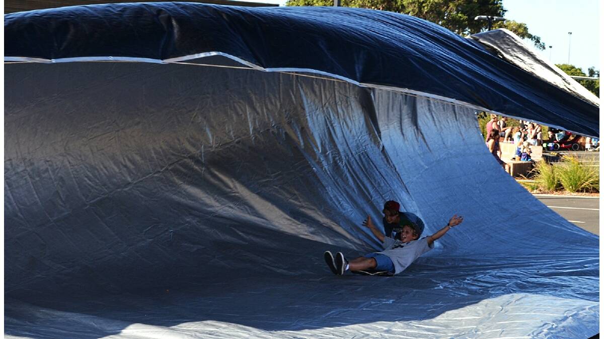 The annual Tarp Surfing competition was held at the Footy Club to celebrate the end of the Margaret River Drug Aware Pro on Sunday. Photo: Tahnee McManus/Augusta-Margaret River Mail.