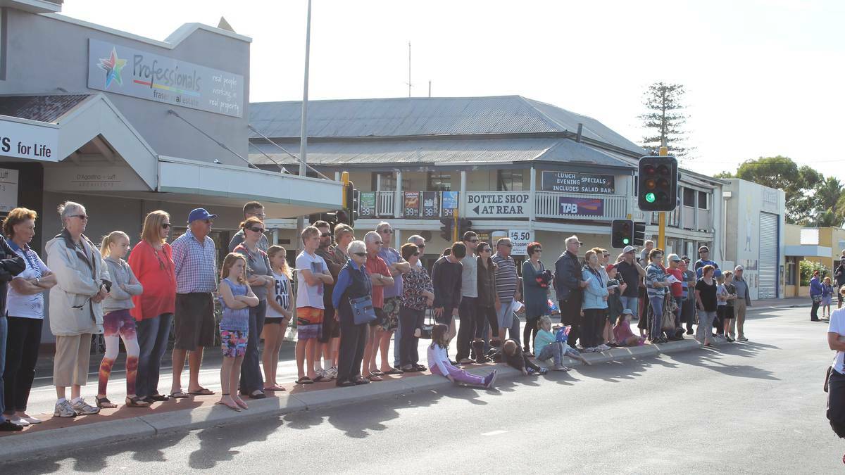 Hundreds filled the streets of the Busselton CBD on Friday morning for the Anzac Day march from the foreshore to Memorial Park. Photo: Tasha Campbell/Busselton-Dunsborough Mail.