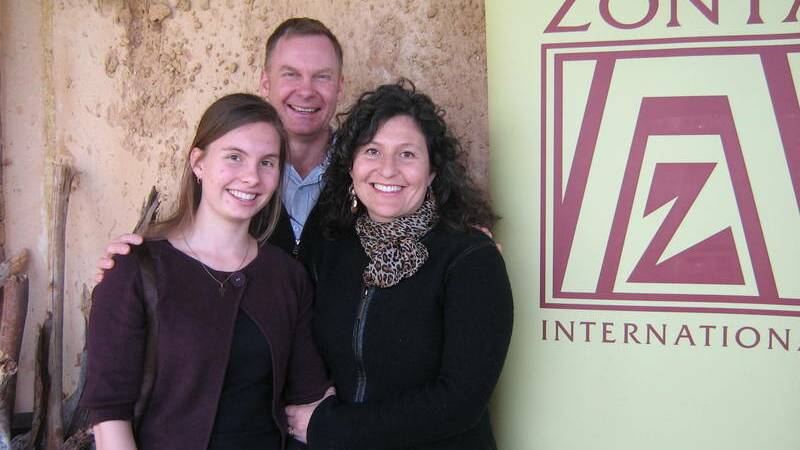 Eilidh Lucas with her parents Richard and Caroline at the Zonta award ceremony on Sunday. 