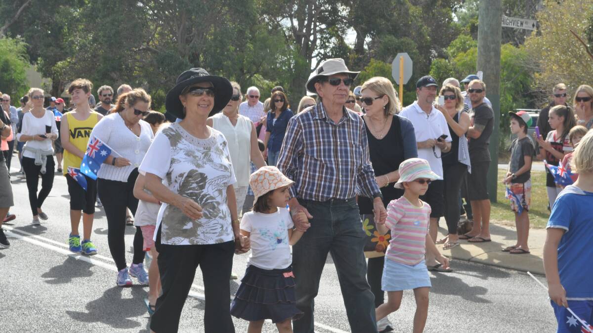People of all ages united in Dunsborough for the Anzac Day march 