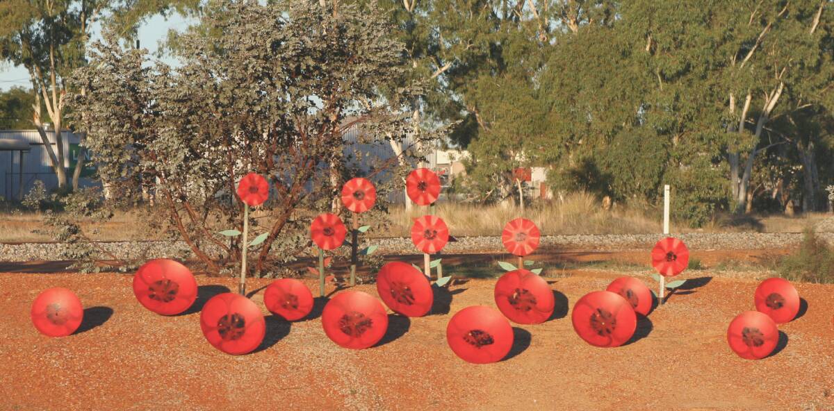 Thanks to John Cousins for making new ‘poppies’ which were painted by the Ballidu school students.
