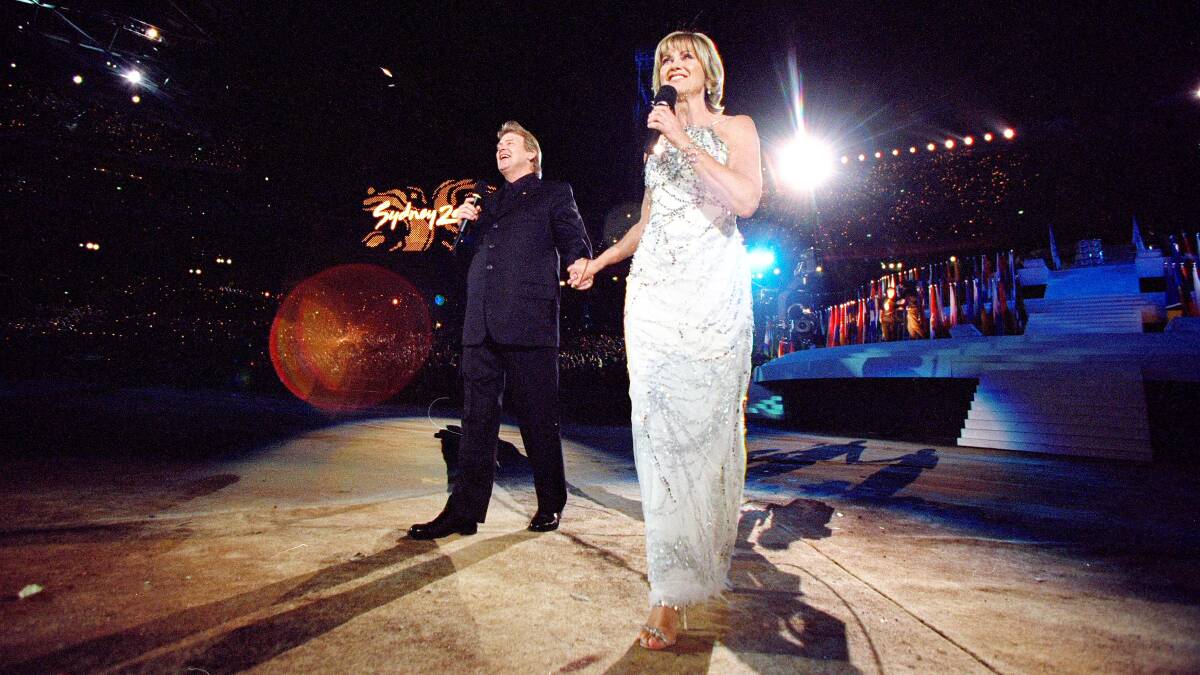 John Farnham and Olivia Newton-John performing at the opening ceremony of the 2000 Sydney Olympics. Photo: Getty Images. 