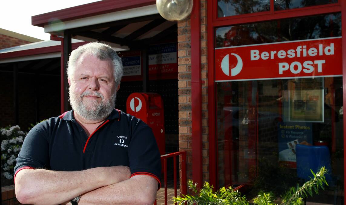 FIGHTING FOR SURVIVAL: Andrew Hirst, of Beresfield post office, says licensees cannot survive unless the government implements recommended changes.  Picture: Ryan Osland
