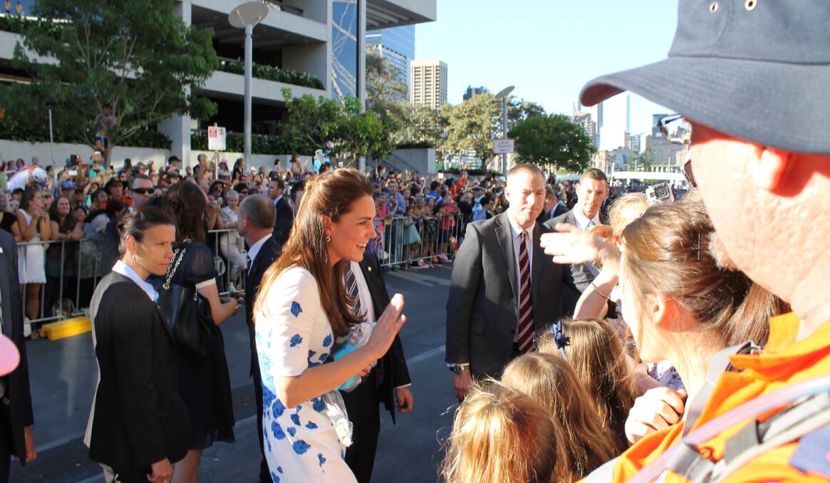 Catherine, Duchess of Cambridge speaks with members of the public on a walk through Southbank  Brisbane: Photo by Stephanie Fowler.