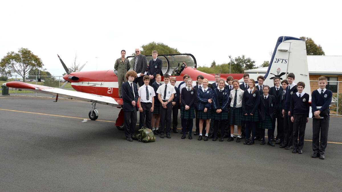 Aviation students were talked through the mechanics of flying by RAAF pilots.