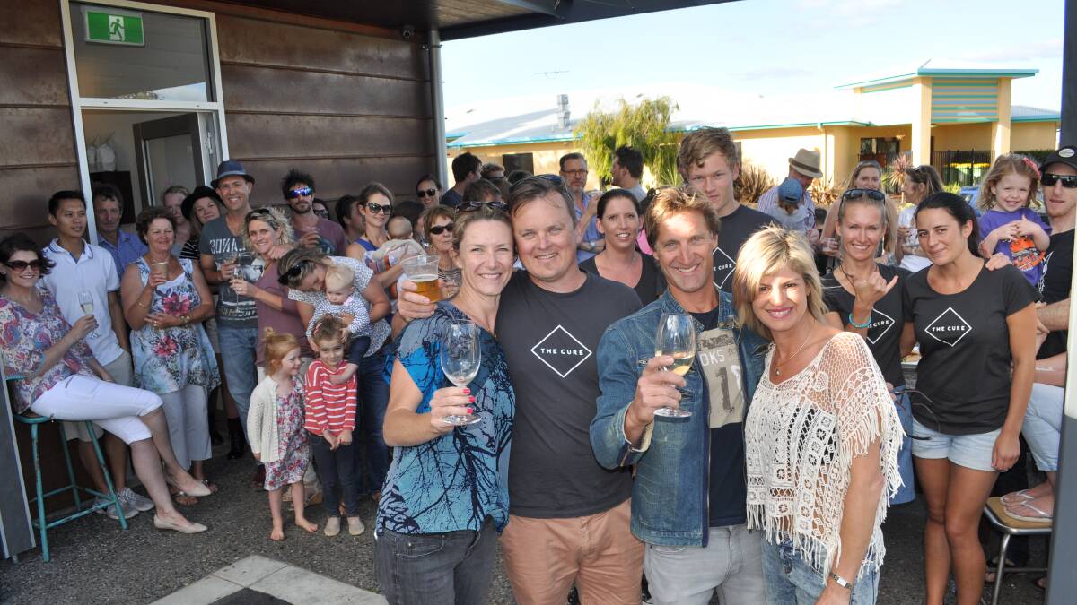 Grand opening: Genevieve and Jeremy Hodgson, Jarrod Holst and Tarryn Mclean with their guests who have been cured.