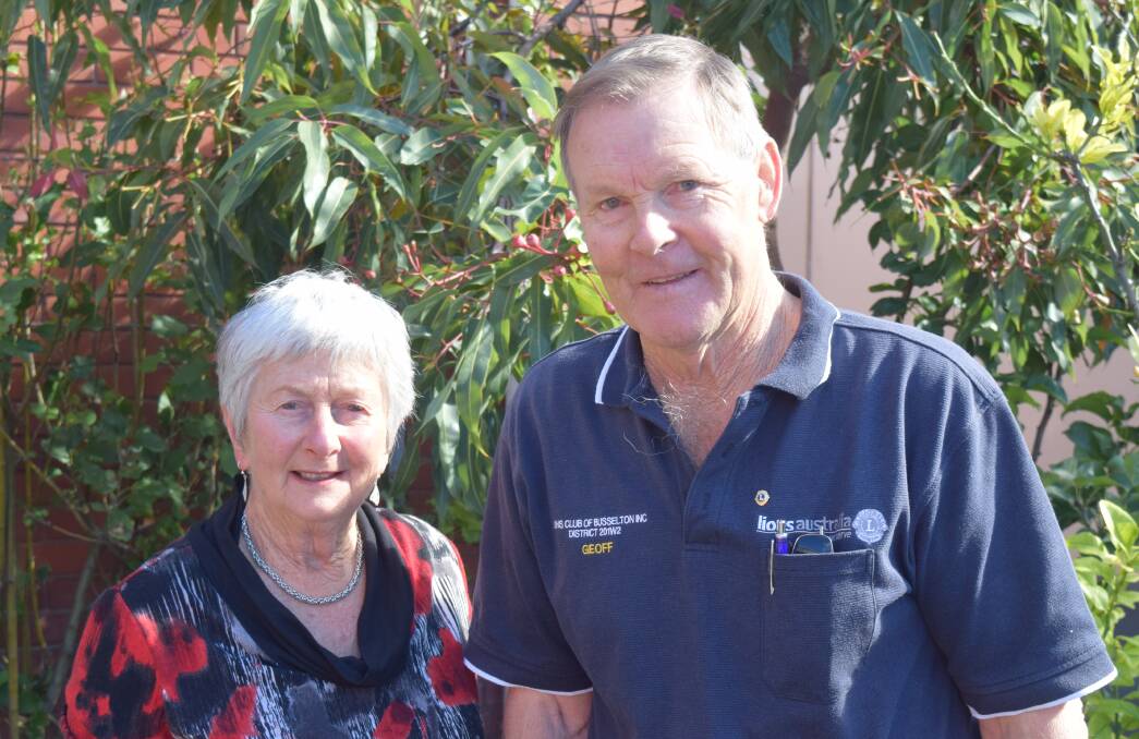 Flying high: The Royal Flying Doctors Service fundraising team vice president Alison Cunningham with the Busselton Lions Club president Geoffrey Littlefair