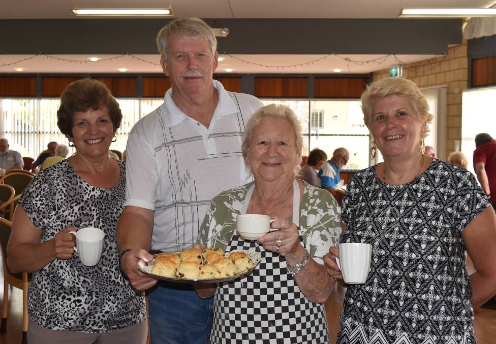 Busselton Lifestyle Village social club's Margaret Wadell, Norbett van Heerwaarden, Margaret Browne and Rian Armstrong.